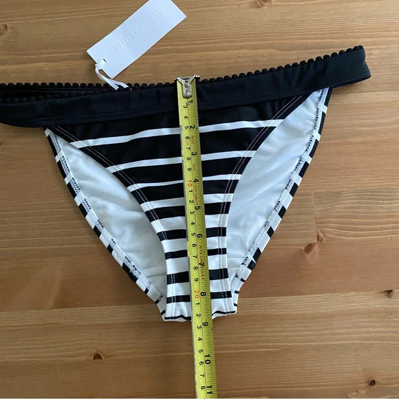 NWT The White Company Gradual Stripe Bikini Brief Bottom Only Black White Sz 8 - Picture 3 of 9